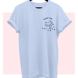 Bella + Canvas Trust the Universe Heart Star Galaxy Graphic Crew Neck T-Shirt